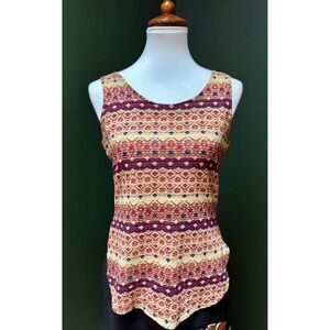 Vintage Sears and‎ Roebuck Knit Geometric Print Tank Top Women's S